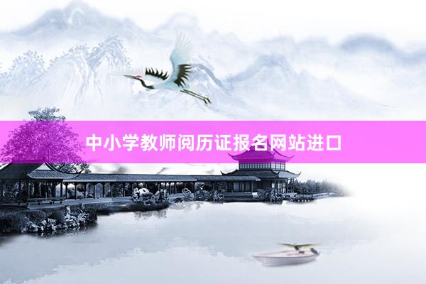 中小学教师阅历证报名网站进口